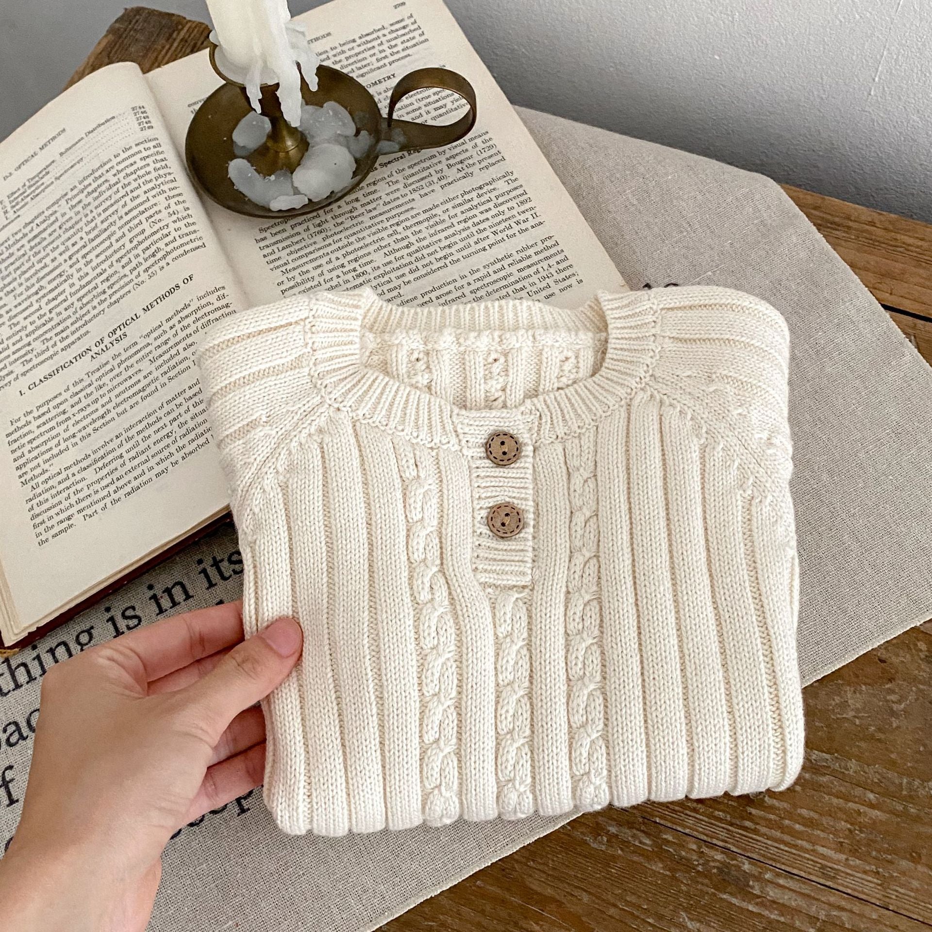 Snuggle Cable Knit Henley Romper