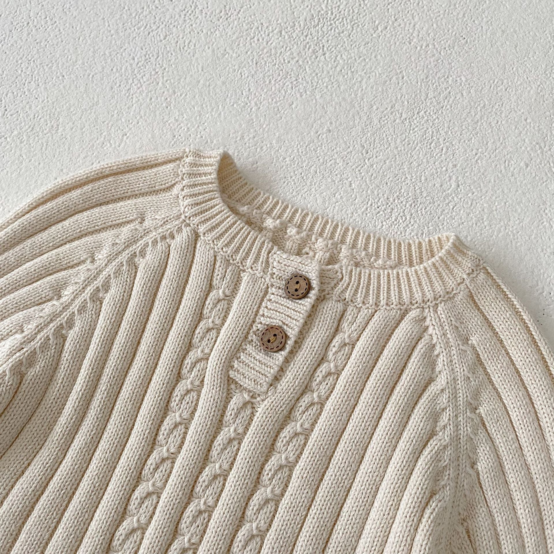 Snuggle Cable Knit Henley Romper