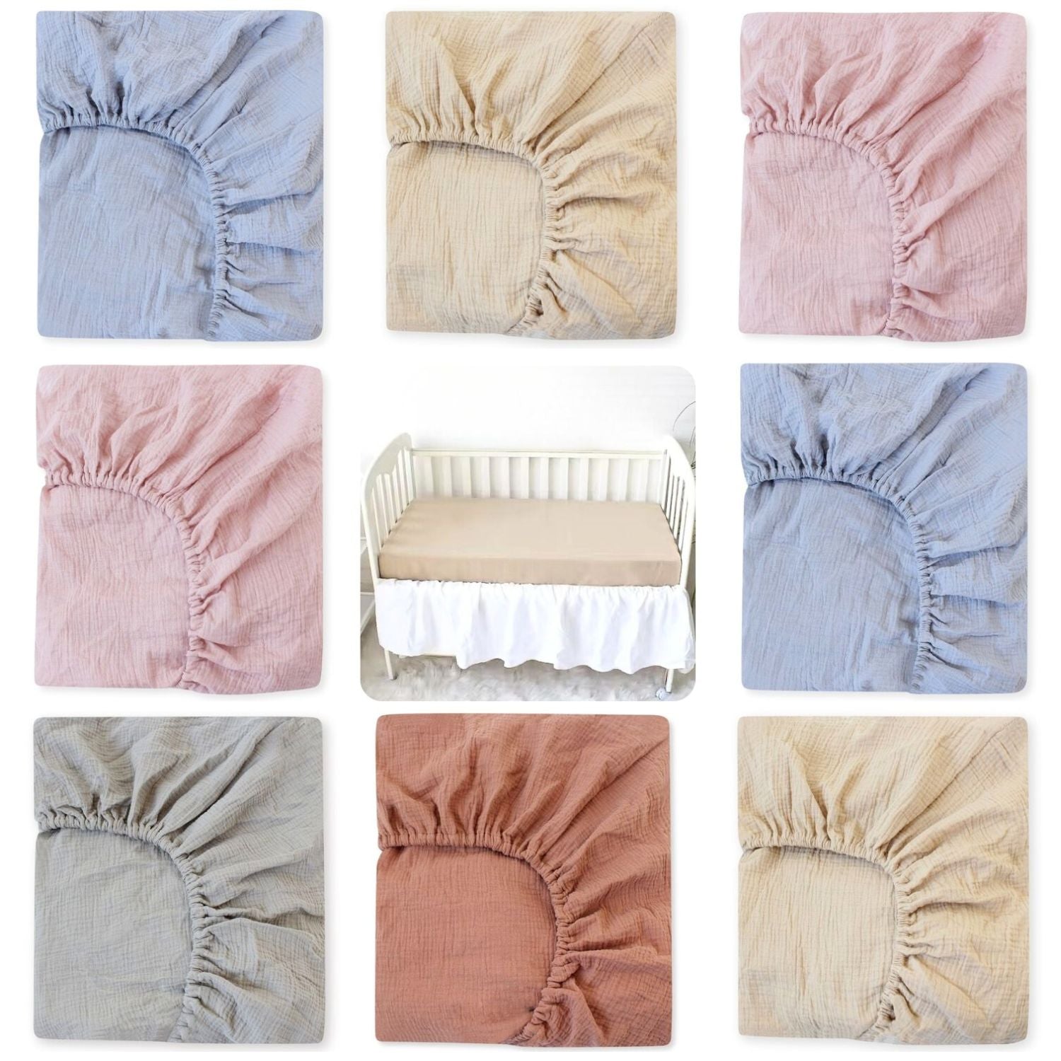 Assorted Colours Crib Sheet