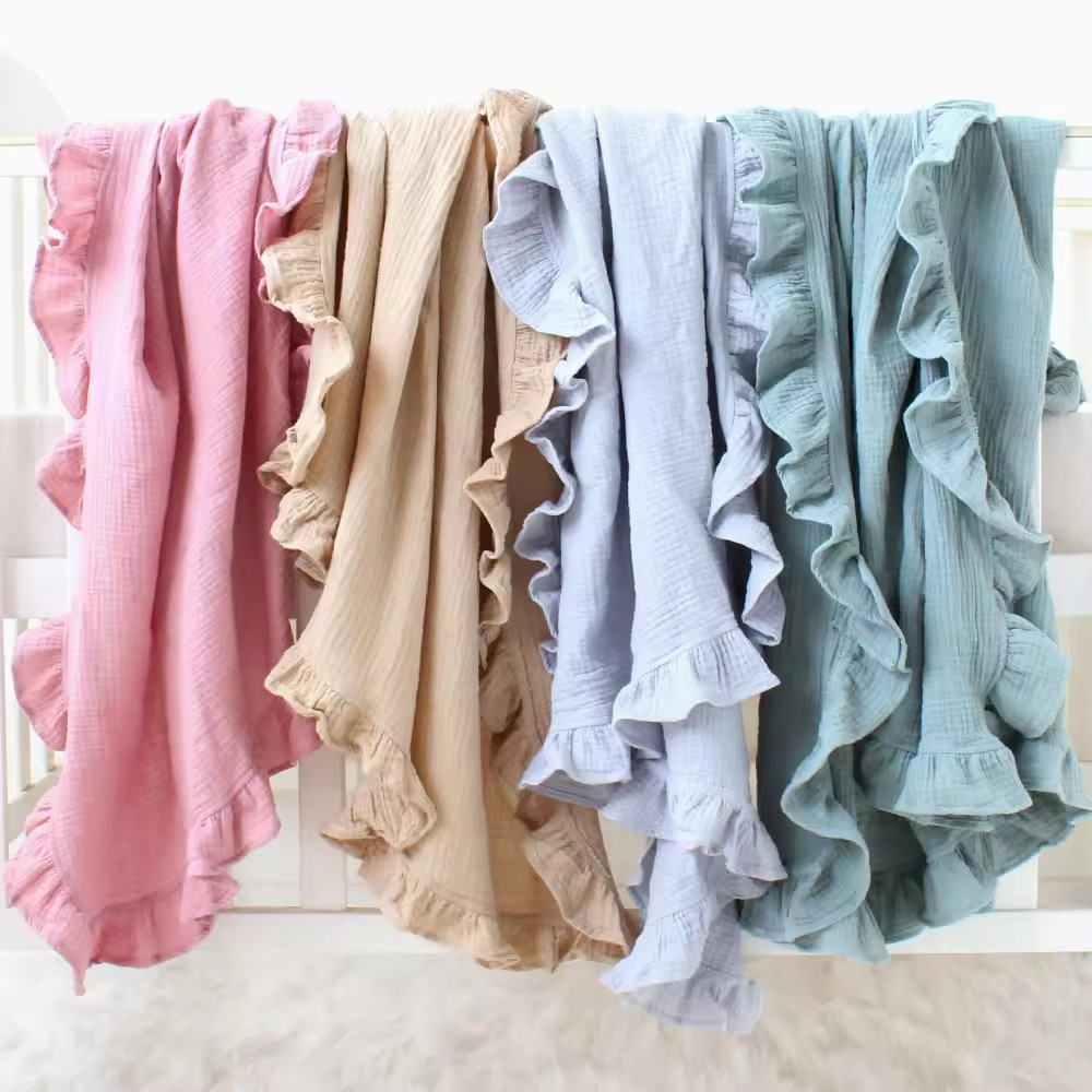 Assorted Colours Ruffle Blanket