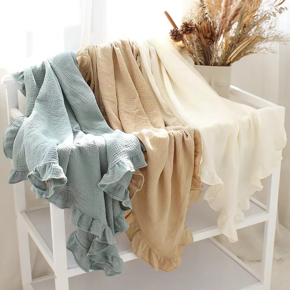 Assorted Colours Ruffle Blanket