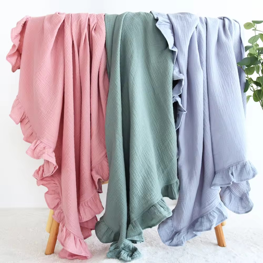 Assorted Colours Ruffle Blanket