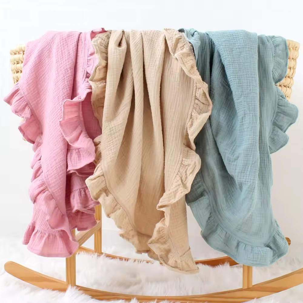 Assorted Colours Ruffle Blanket